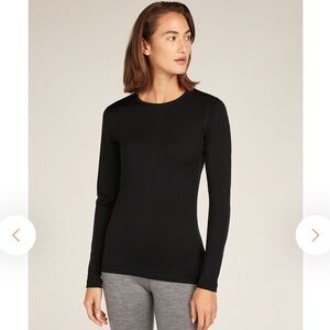 Icebreaker Bodyfit 200 100% Merino Crew Thermal Top Black Sz XS